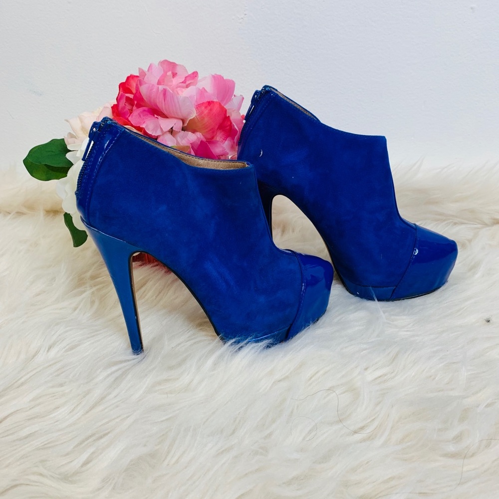 ALDO SUEDE ANKLE BOOTIES BLUE GENUINE LEATHER 6